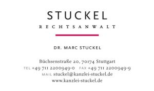 Rechtsanwalt Stuckel Visitenkarte